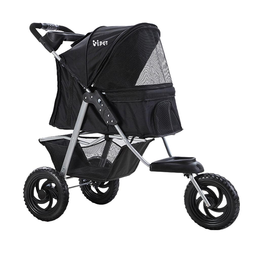 i.Pet Pet Stroller Dog Carrier Foldable Pram Large Black - Pet Parlour Australia