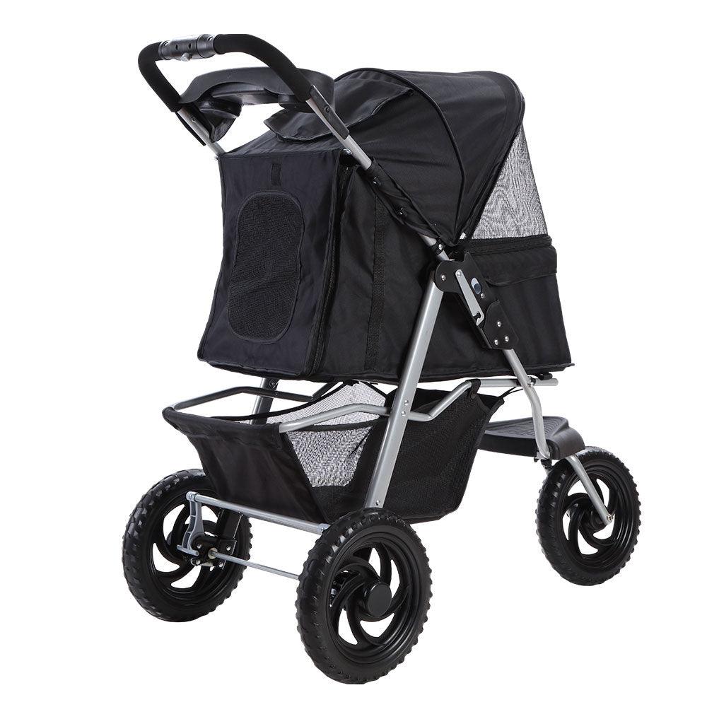 i.Pet Pet Stroller Dog Carrier Foldable Pram Large Black - Pet Parlour Australia